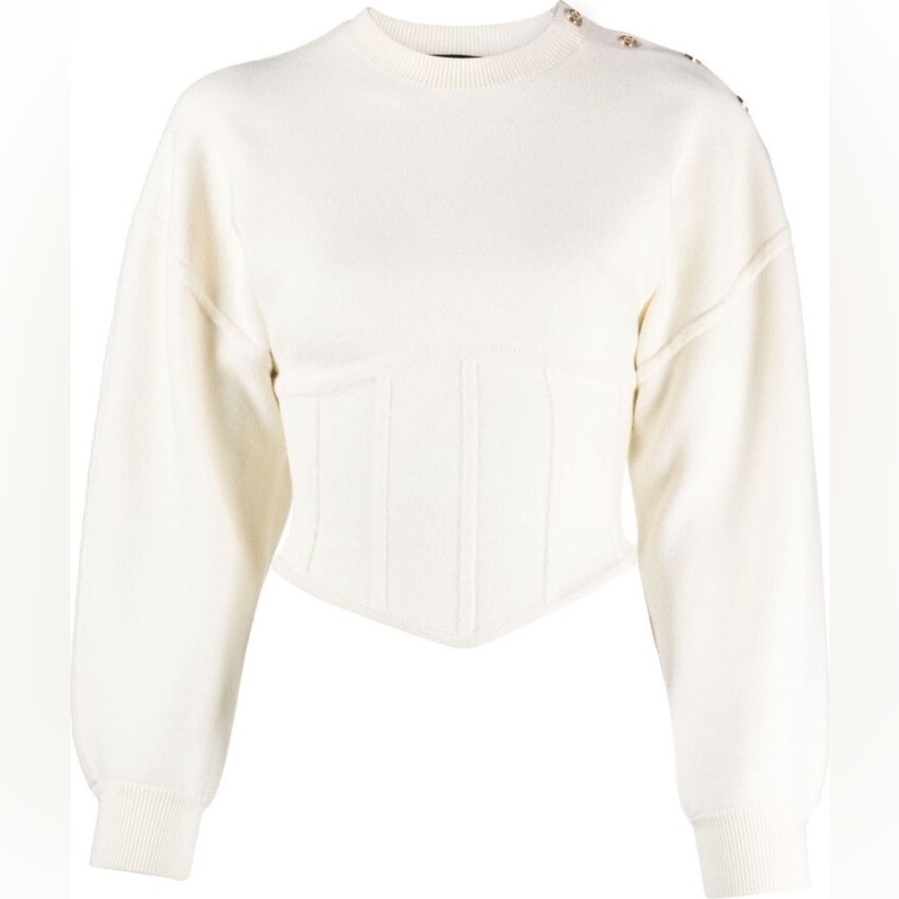 Maje Boned-Bodice Knitted Jumper - Size 3